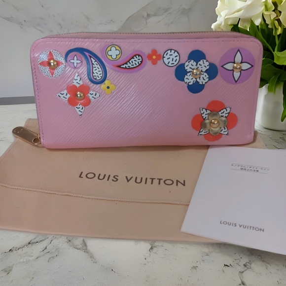 LOUIS VUITTON ✨️ Pink Epi Blooming Flowers Zippy Wallet Rose Ballerine - Picture 8 of 16